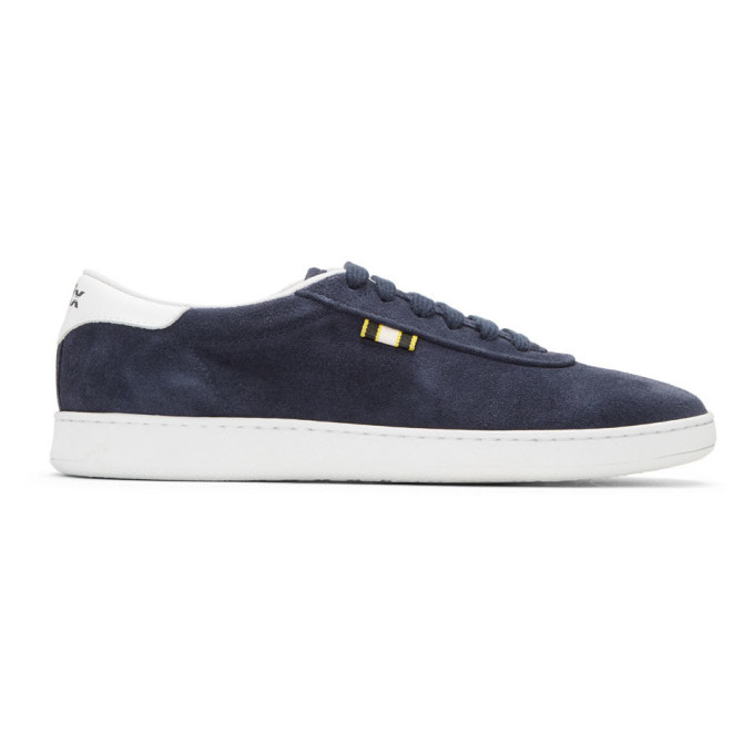 Aprix Leather-trimmed Suede Sneakers - Navy In Navy