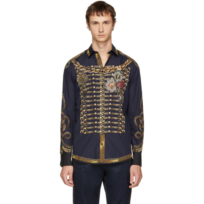 DOLCE & GABBANA NAVY KNIGHT SHIRT