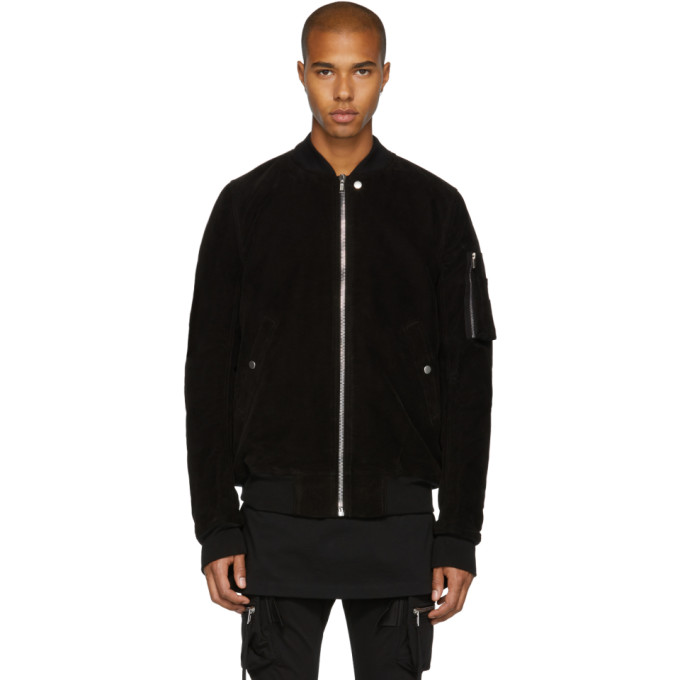 RICK OWENS DRKSHDW Black Moleskin Flight Bomber Jacket