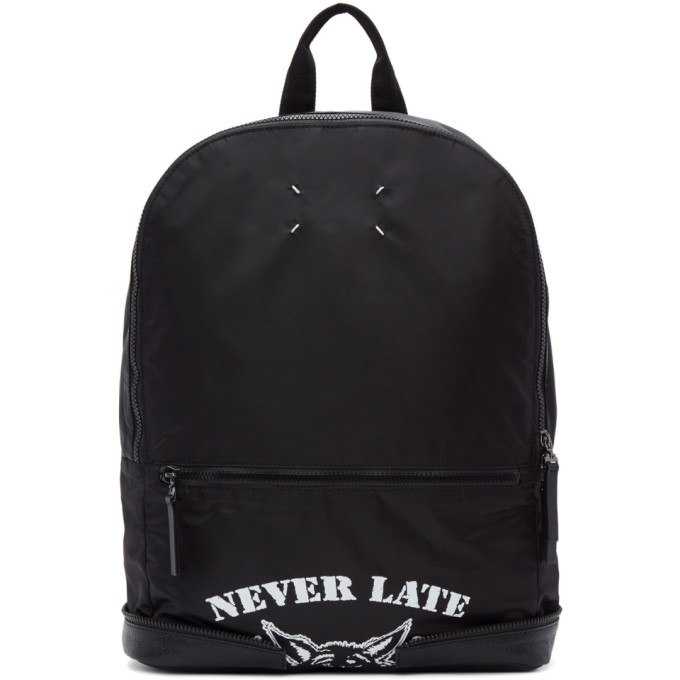 Maison Margiela Black Nylon 'Never Late' Backpack