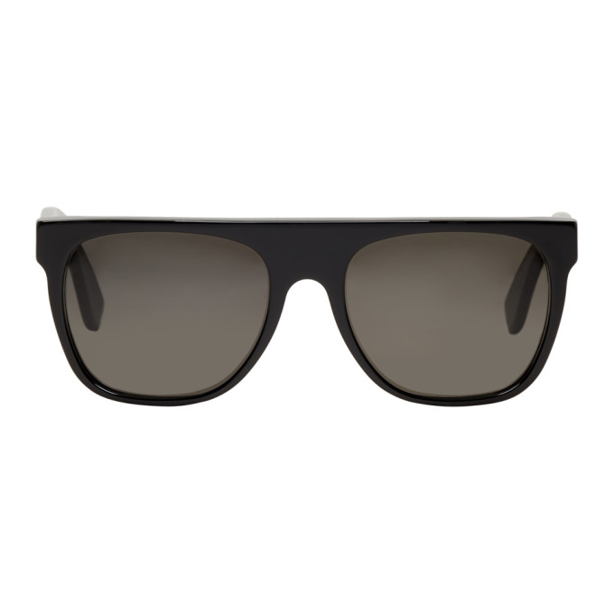 SUPER SUPER BLACK FLAT TOP SUNGLASSES