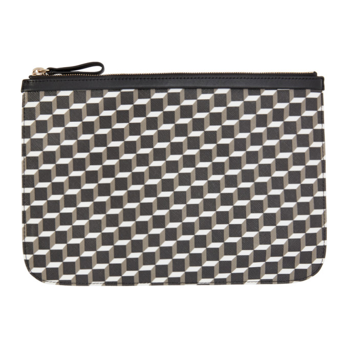 Pierre Hardy Black & White Perspective Cube Pouch