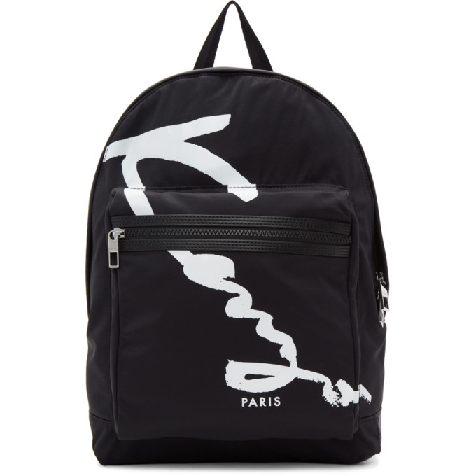 Kenzo Black Signature Logo Backpack