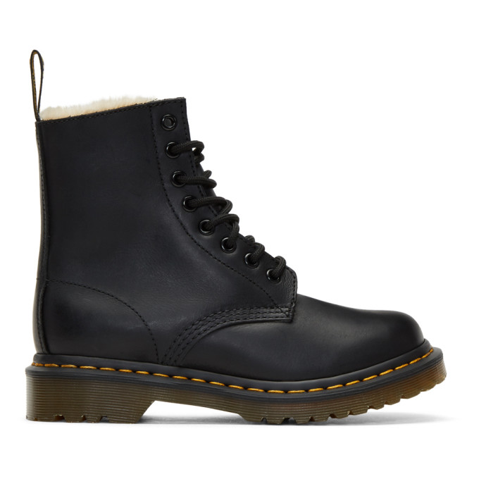 Dr. Martens Black Fur-Lined Serena Boots