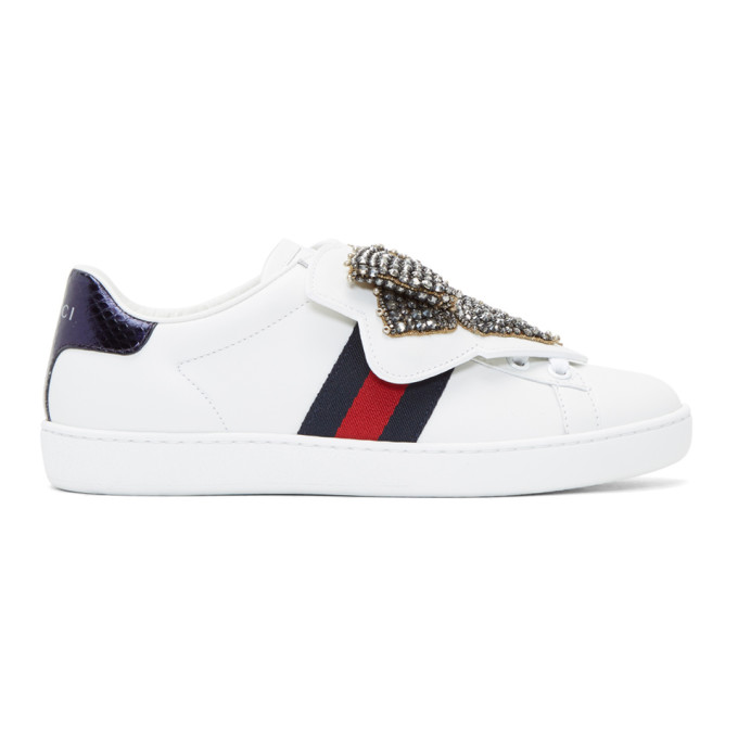 Gucci White Bow Ace Sneakers