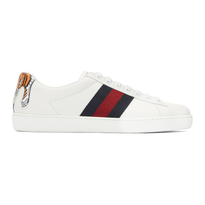 gucci white tiger ace sneakers