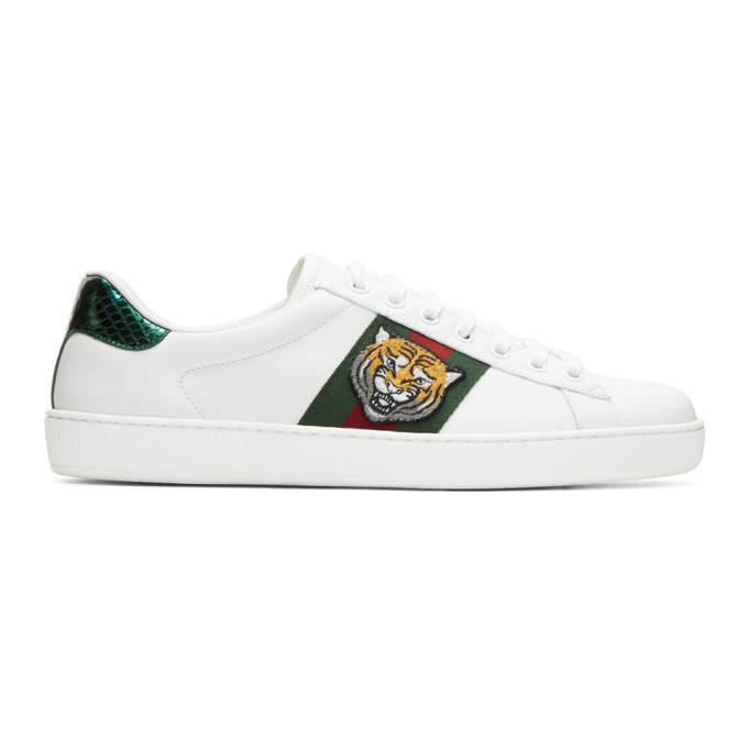 Gucci White Ace Tiger Sneakers