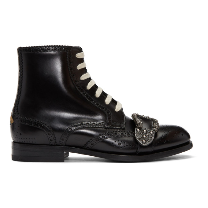Gucci Black Queercore Brogue Boots