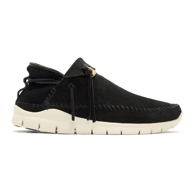 Visvim Black Folk Trainer Moccasins