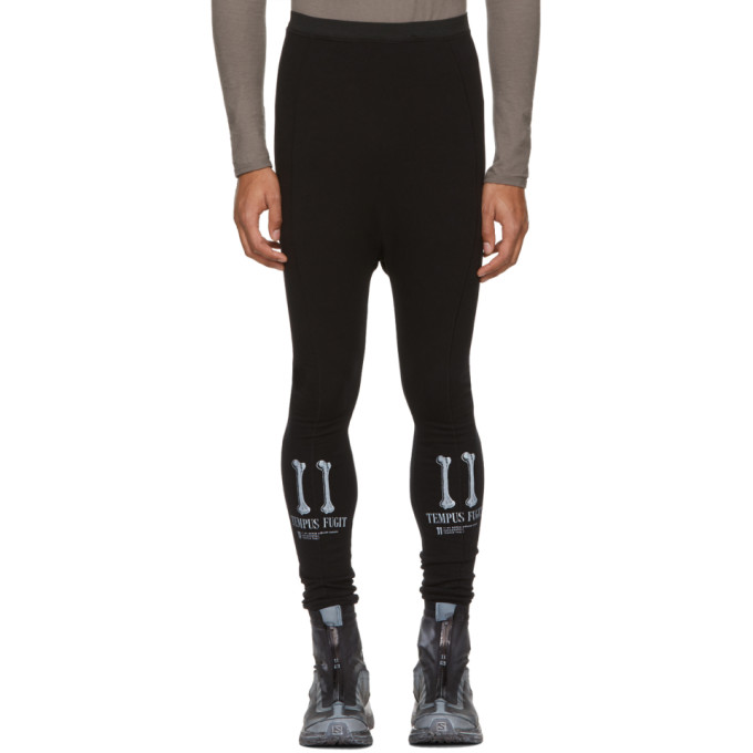 11 by Boris Bidjan Saberi Black 'Tempus Fugit' Track Pants - 172610M190005