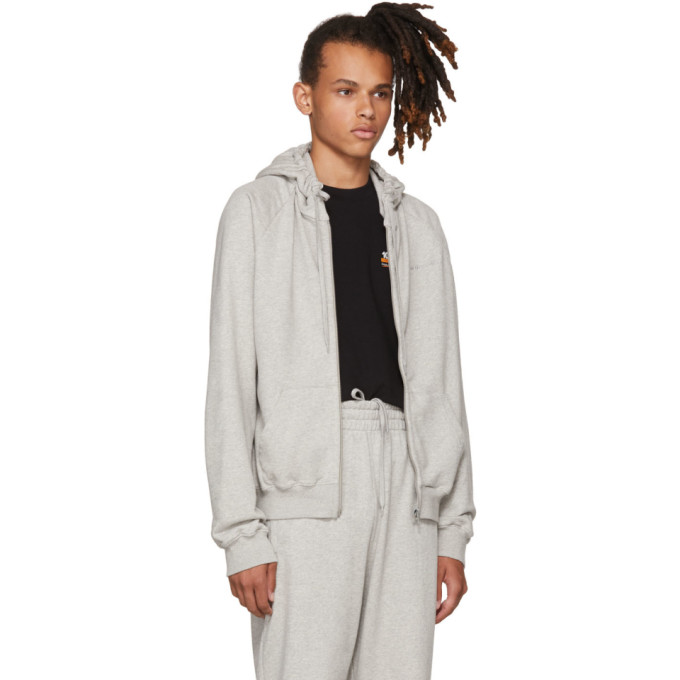 VETEMENTS VETEMENTS GREY FREE-HUGS.COM NORMAL FITTED ZIP HOODIE