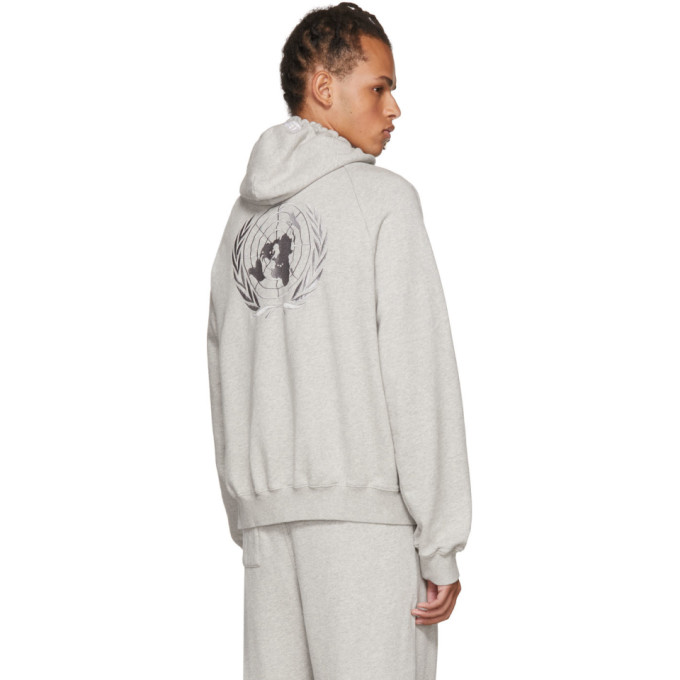 VETEMENTS VETEMENTS GREY FREE-HUGS.COM NORMAL FITTED ZIP HOODIE