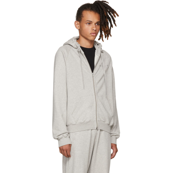 VETEMENTS VETEMENTS GREY FREE-HUGS.COM NORMAL FITTED ZIP HOODIE