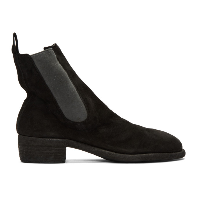Guidi Black Suede Chelsea Boots
