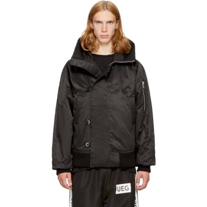 UEG UEG BLACK HOODED FLYERS JACKET