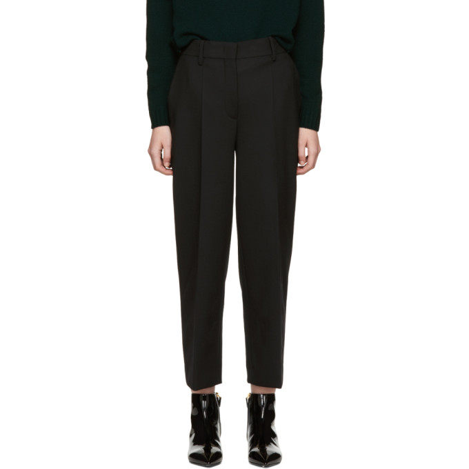 PRADA PRADA BLACK CROPPED WIDE-LEG TROUSERS