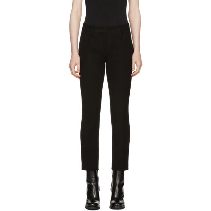 PRADA Black Slim Wool Cropped Trousers