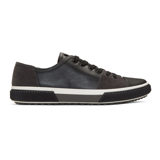 Prada Black Leather & Suede Sneakers