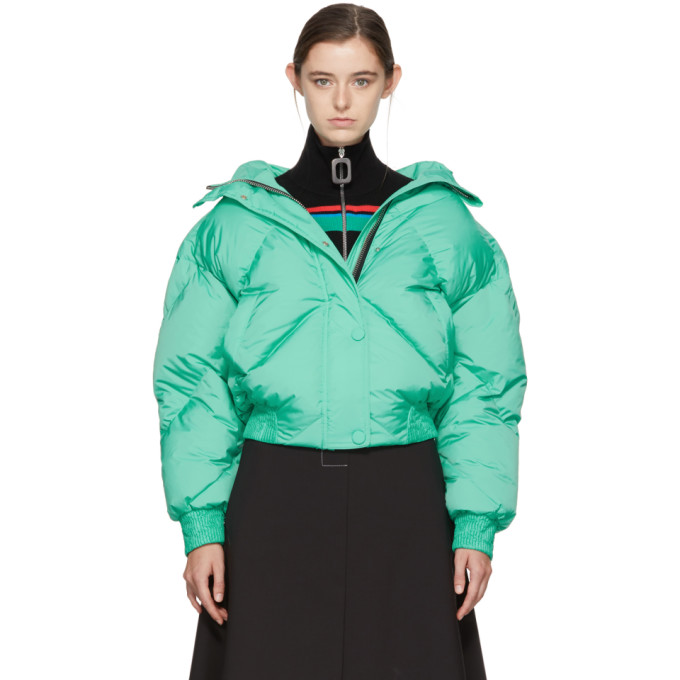 Ienki Ienki Green Down Dunlop Short Hooded Jacket