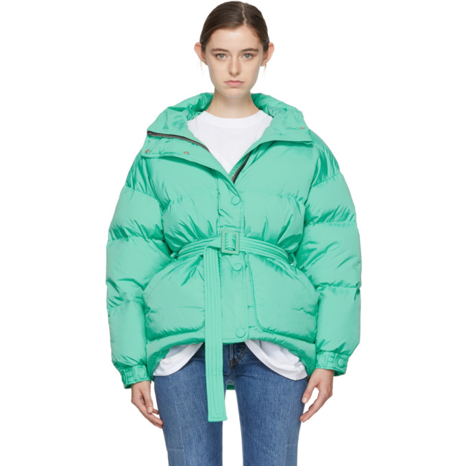 Ienki Ienki Green Down Michelin Belted Hooded Jacket
