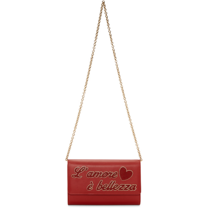 Dolce & Gabbana Red 'L'Amore e Belezza' Chain Bag