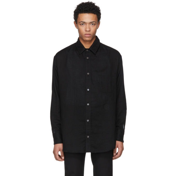 The Elder Statesman ブラック コットン シャツ