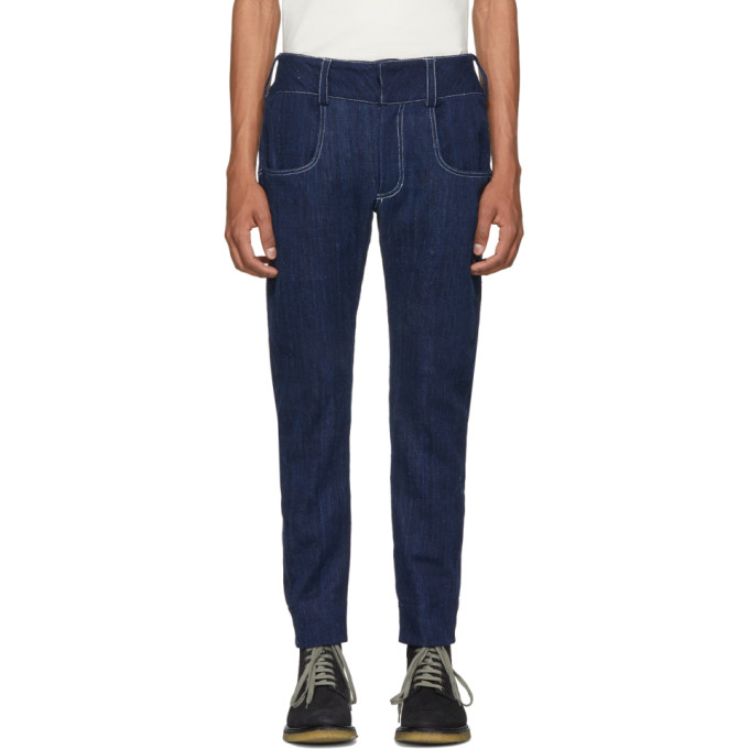 St-Henri SSENSE Exclusive Blue Pompiste Jeans - 181034M186001
