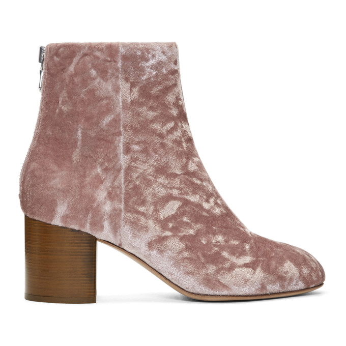 rag & bone Pink Velvet Drea Boots