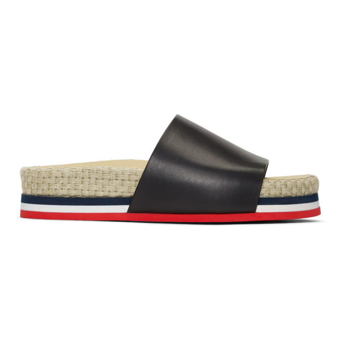 Moncler Black Evelyne Flat Sandals