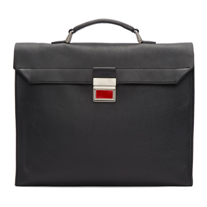 Maison Margiela Black Leather Rolled Up Briefcase