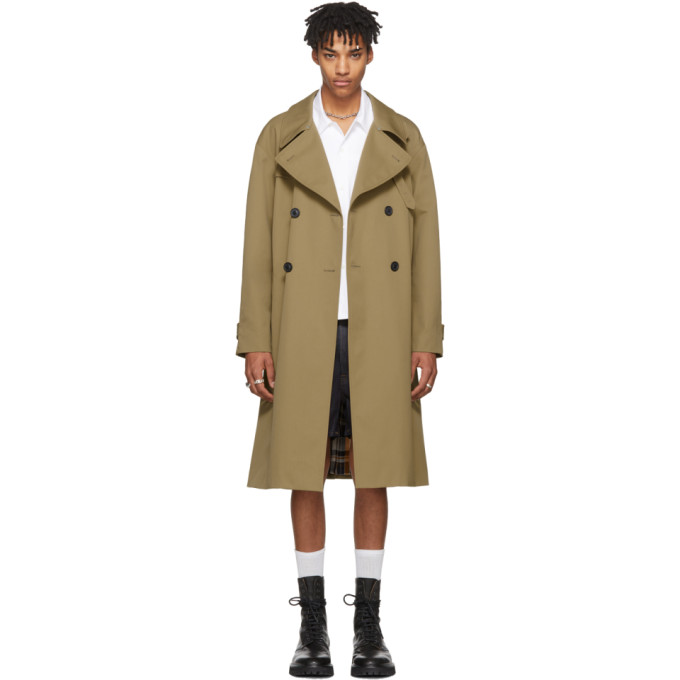 Maison Margiela Trench brun clair Back Plaid