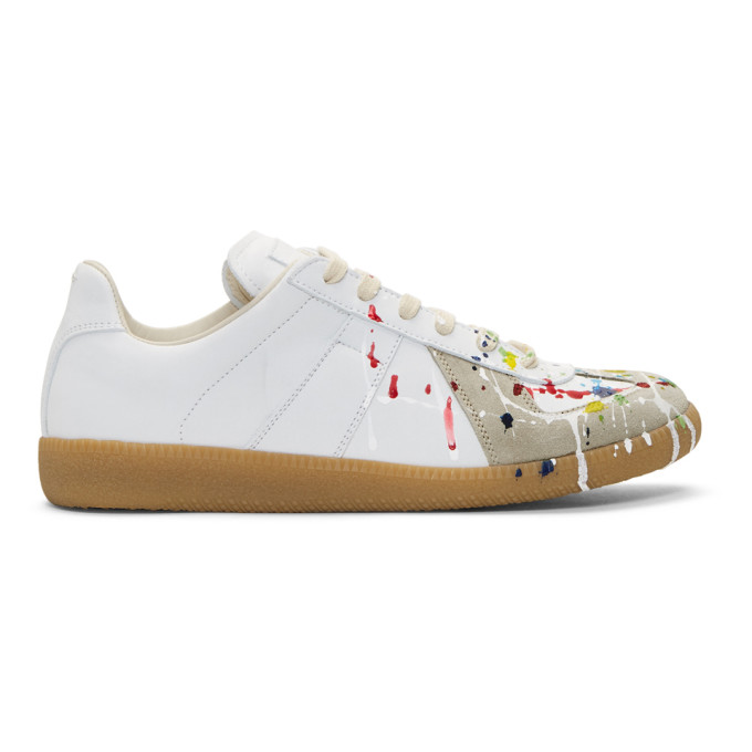 Maison Margiela White Paint Splatter Replica Sneakers