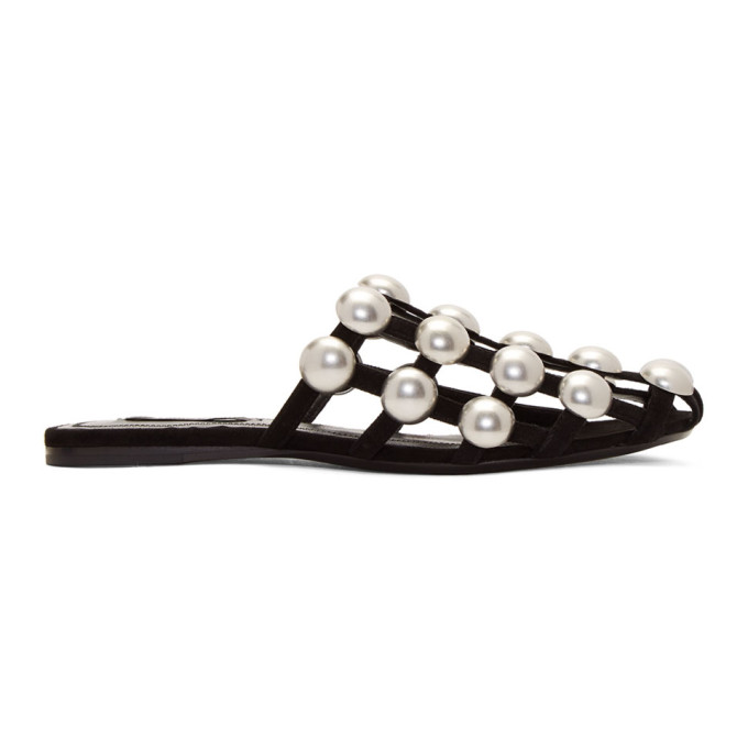 Alexander Wang Black Suede Amelia Cage Sandals