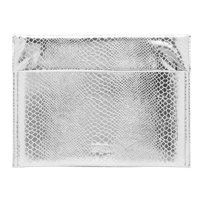 MM6 Maison Martin Margiela Silver Snake Lame Pouch