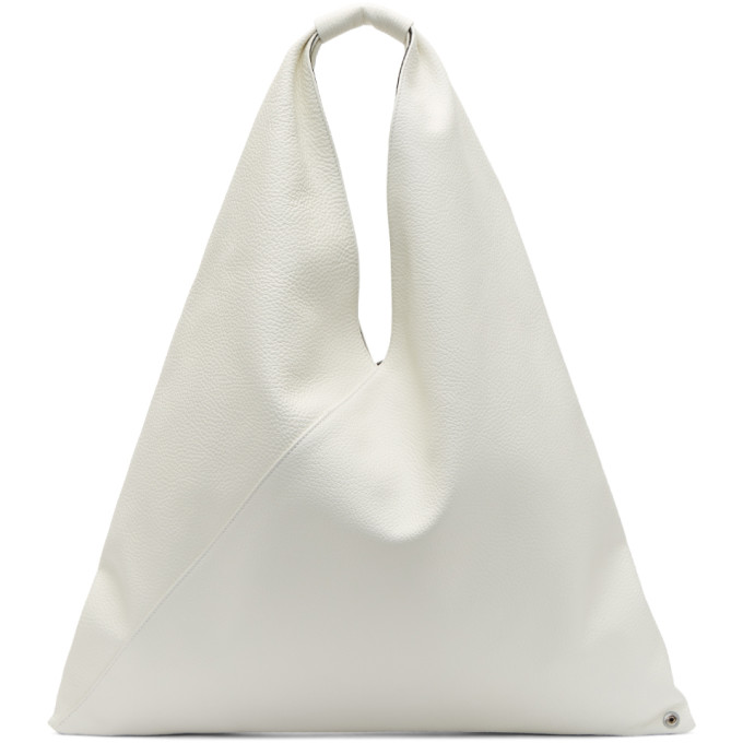 MM6 Maison Martin Margiela White Leather Tote