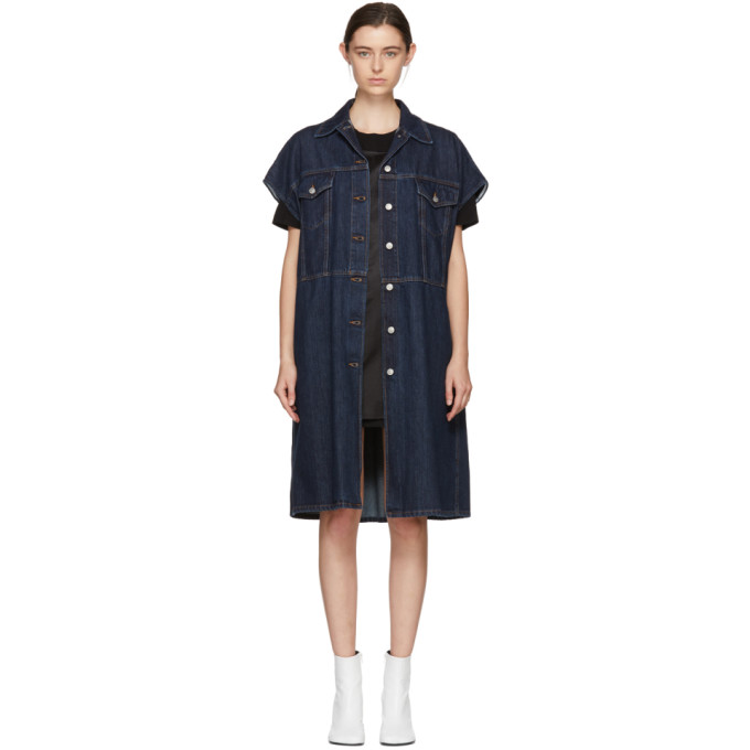 MM6 Maison Martin Margiela Indigo Long Denim Jacket