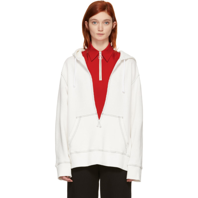 MM6 Maison Martin Margiela Off-White V Cut Hoodie