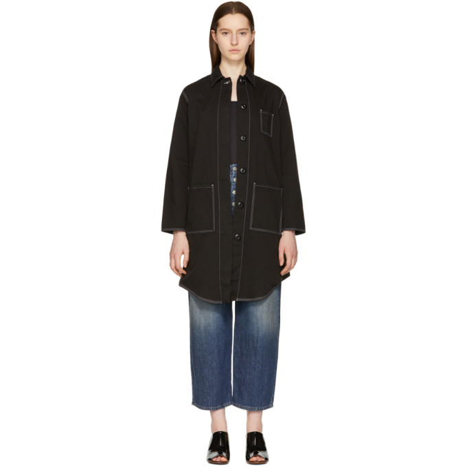 MM6 Maison Martin Margiela Black Oversized Coat