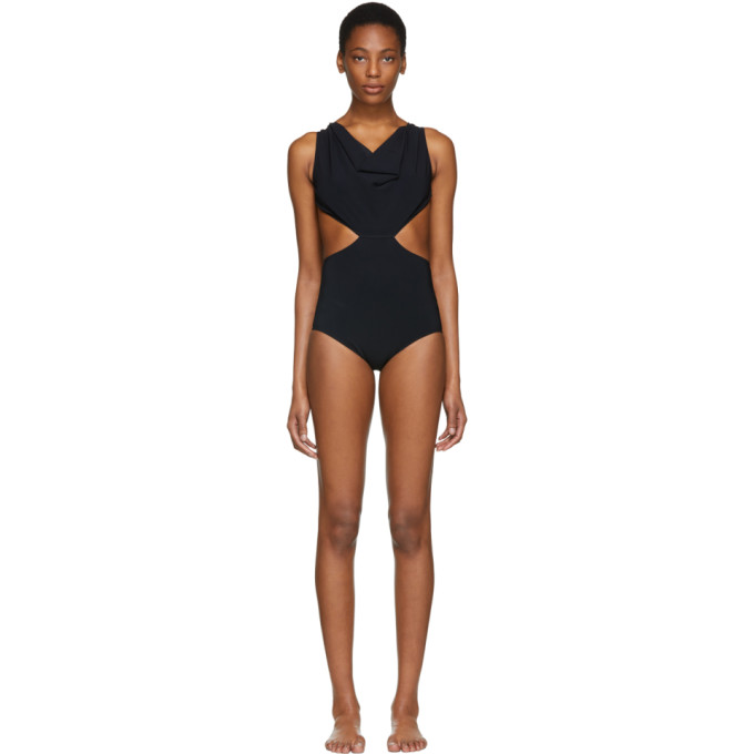 Rick Owens Black Draped Swimsuit