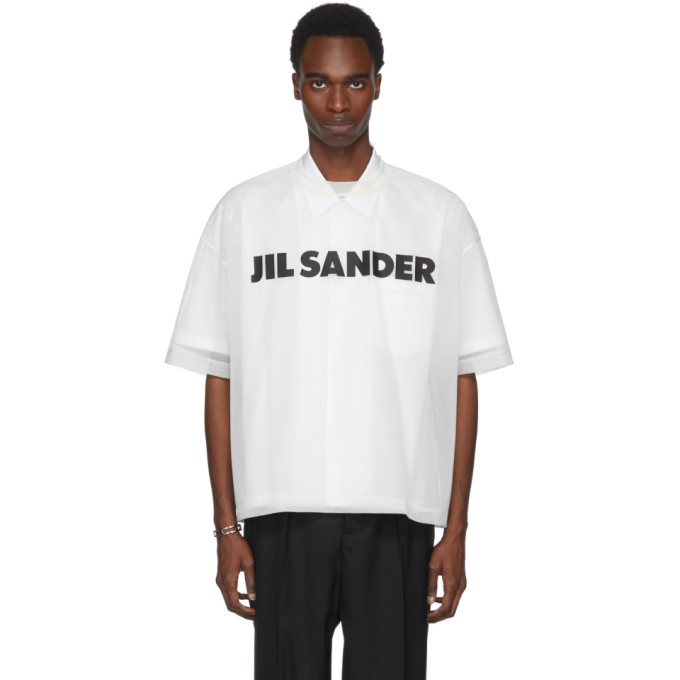 Jil Sander White Mesh Logo T-Shirt