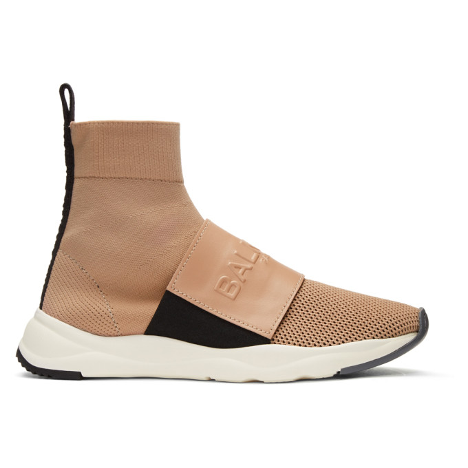 Balmain Pink Cameron High-Top Sneakers