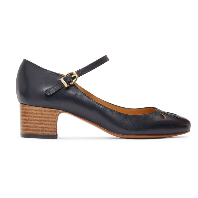 A.P.C. Navy Babies Rania Heels