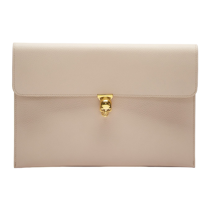 Alexander McQueen Pink Skull Envelope Clutch