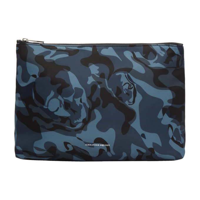Alexander McQueen Blue Medium Zip Pouch