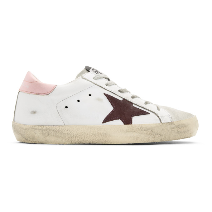 Golden Goose White & Pink Superstar Sneakers