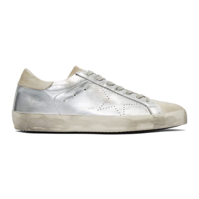 Golden Goose Silver & Grey Skate Superstar Sneakers