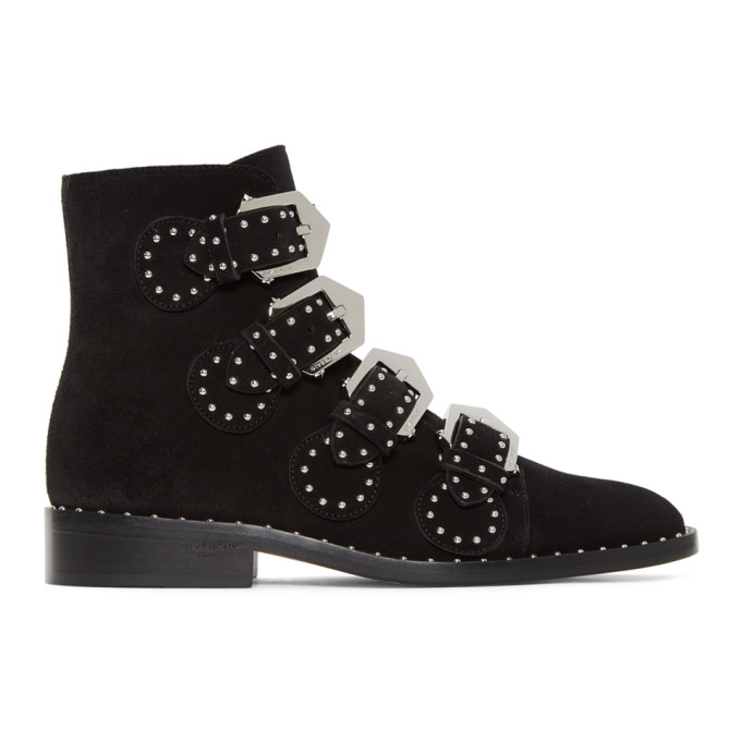 Givenchy Black Suede Elegant Line Boots