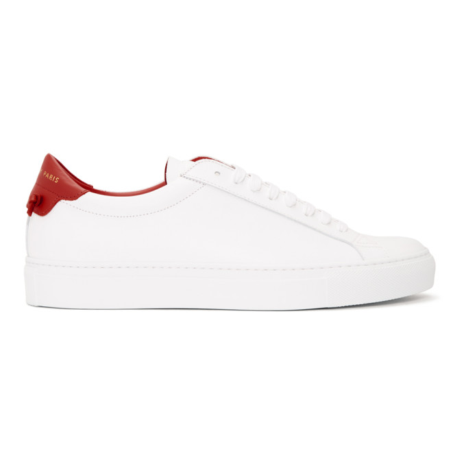 Givenchy White & Red Urban Knots Sneakers