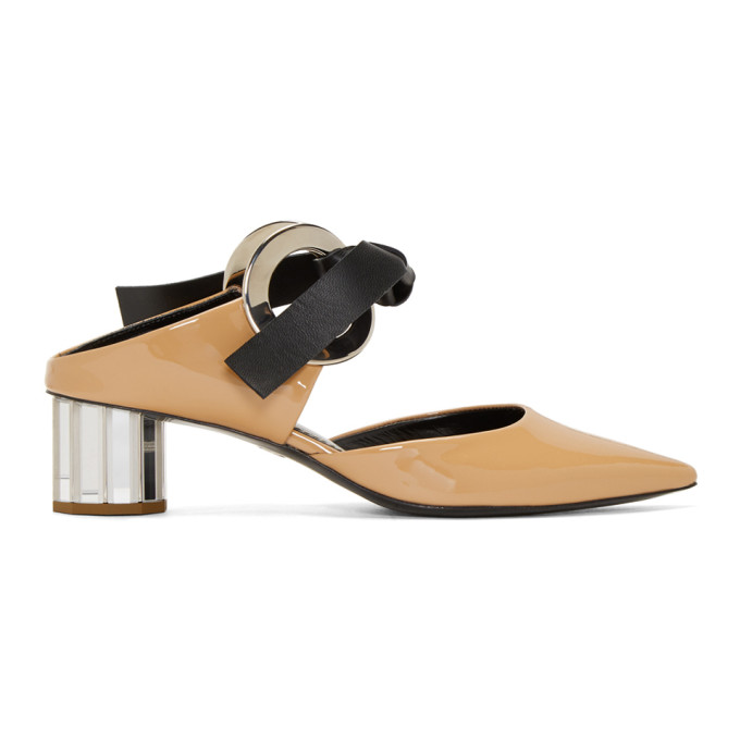Proenza Schouler Pink Patent Pointy Ribbon Mules
