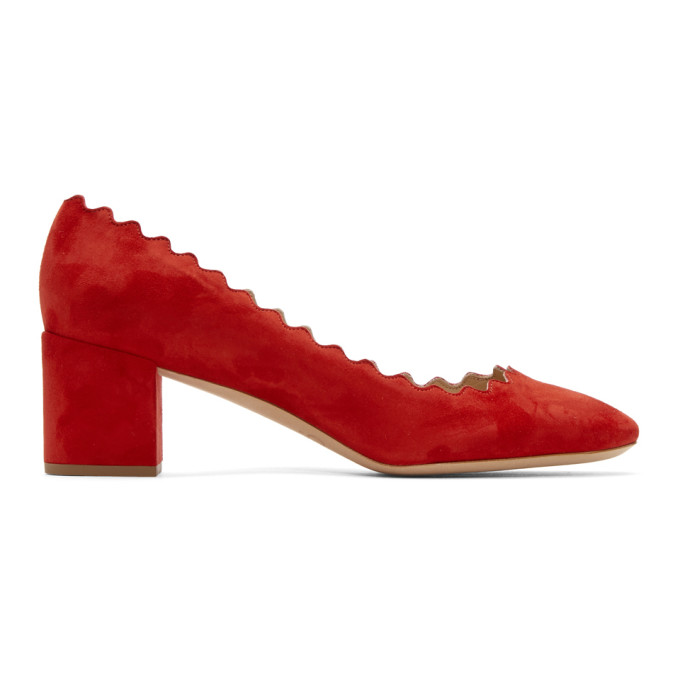 Chloe Red Suede Lauren Heels